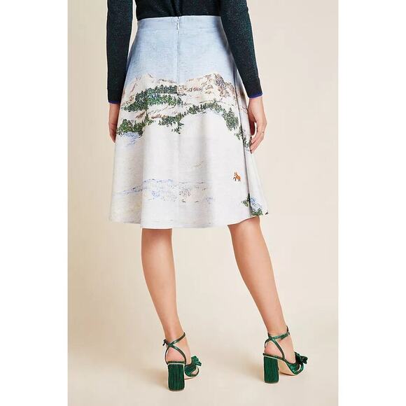 NWT Corey Lynn Calter Wonderland Midi Skirt Size XS Blue Anthropologie Preppy - Picture 5 of 16